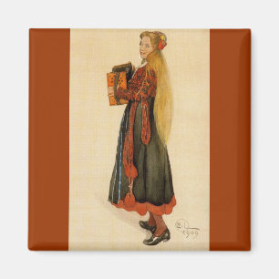 Zweeds meisje dat accordion speelt magneet