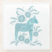 Zweeds Onderzetter van Dala Horse Green en White G