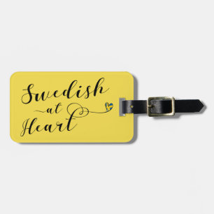 Zweeds op de Sjabloon van het Bagagelabel Heart, Z
