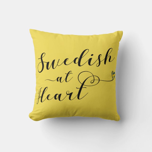 Zweeds op het heart Throw Cushion Kussen (Voorkant)