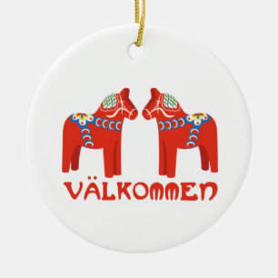 Zweeds paard Valkommen Keramisch Ornament