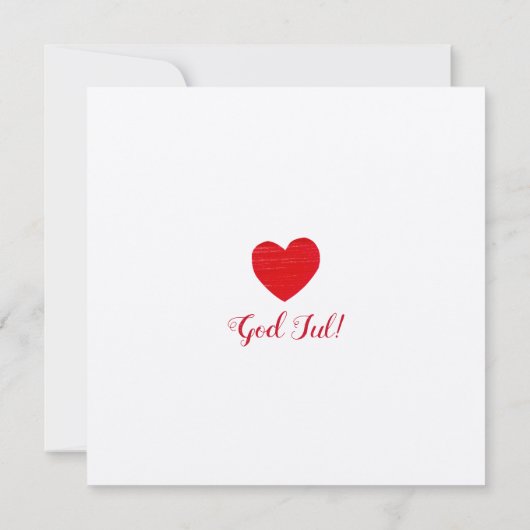 Zweeds Prettig jul! Red Heart Persoonlijk Kaart (Achterkant)