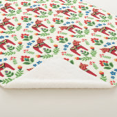 Zweeds Red Dala Horses Sherpa Blanket Sherpa Deken (3/4)