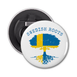 Zweeds Roots Flag Button Flesopener