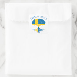 Zweeds Roots Flag Vierkante Sticker