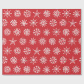 Zweeds Stars Sketch White op rood Cadeaupapier (Vlak)