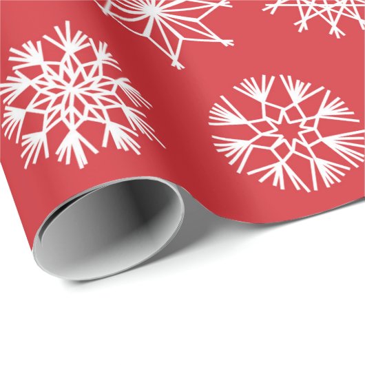 Zweeds Stars Sketch White op rood Cadeaupapier (Rol Hoek)