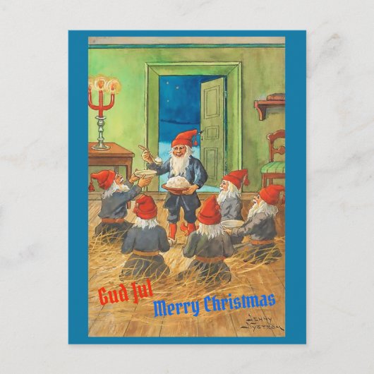 Zweeds Tomten / Tomte & Kerstmis Briefkaart (Voorkant)