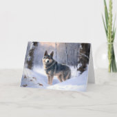 Zweeds Vallhund liet het sneeuwen Kerstmis Kaart (Voorkant)
