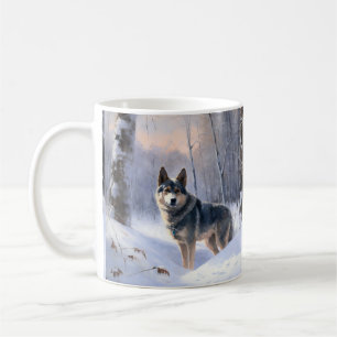 Zweeds Vallhund liet het sneeuwen Kerstmis Koffiemok