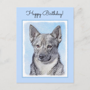 Zweeds Vallhund-schilderij - Kute Original Dog Art Briefkaart