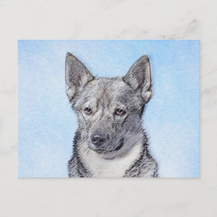 Zweeds Vallhund-schilderij - Kute Original Dog Art Briefkaart