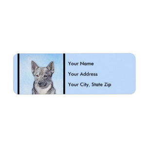 Zweeds Vallhund-schilderij - Kute Original Dog Art Etiket