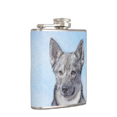 Zweeds Vallhund-schilderij - Kute Original Dog Art Heupfles (Rechts)