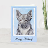 Zweeds Vallhund-schilderij - Kute Original Dog Art Kaart (Voorkant)