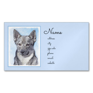 Zweeds Vallhund-schilderij - Kute Original Dog Art Magnetisch Visitekaartje