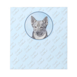 Zweeds Vallhund-schilderij - Kute Original Dog Art Notitieblok