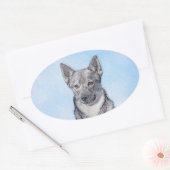 Zweeds Vallhund-schilderij - Kute Original Dog Art Ovale Sticker (Envelop)