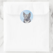 Zweeds Vallhund-schilderij - Kute Original Dog Art Ronde Sticker (Tas)