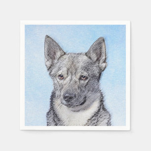 Zweeds Vallhund-schilderij - Kute Original Dog Art Servet