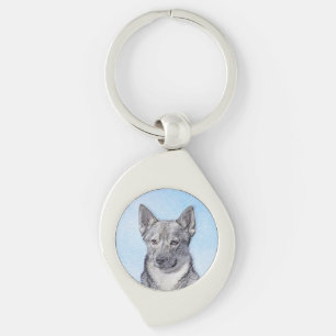 Zweeds Vallhund-schilderij - Kute Original Dog Art Sleutelhanger