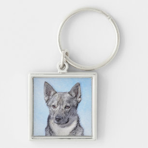 Zweeds Vallhund-schilderij - Kute Original Dog Art Sleutelhanger