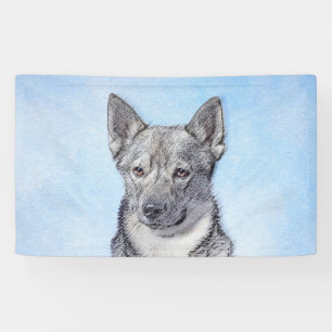 Zweeds Vallhund-schilderij - Kute Original Dog Art Spandoek