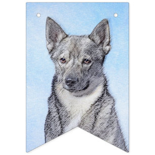 Zweeds Vallhund-schilderij - Kute Original Dog Art Vlaggetjes