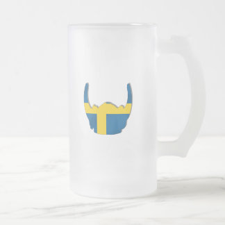 Zweeds Viking helmet vlag van Zweden Matglas Bierpul