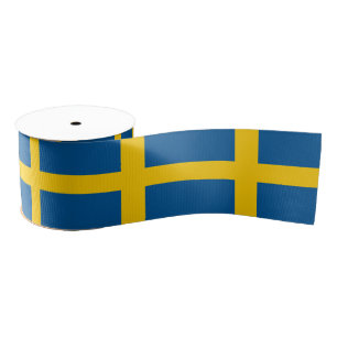 Zweeds Vlag en Zweden reizen, vakantie/sport Grosgrain Lint