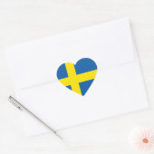 Zweeds Vlag Hart Sticker (Envelop)