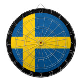 Zweeds vlaggendartboard en darts/spelboard dartbord (Voorkant)