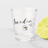 Zweeds vlaggenhart, Zweeds Script Design Shot Glas (Voorkant)