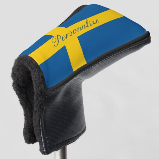 Zweeds vlaggestaat monogram golfhoofdbedekking golfheadcover (3/4 voorkant)