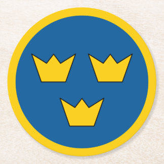 Zweeds vlagland rond symbool leger nati ronde kartonnen onderzetter