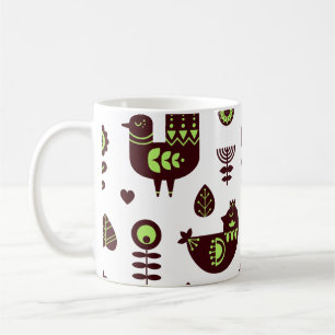 Zweeds  vogelpatroon Folklore Tulip Bird Pattern Koffiemok