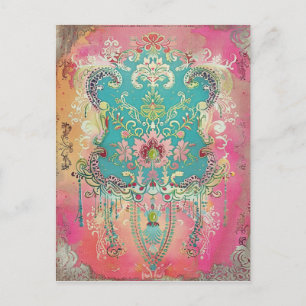 Zweeds volkskunst  Scandinavisch etnisch Briefkaart