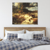 Zweeds watervallandschap (door Marcus Larson) Canvas Afdruk (Insitu (Slaapkamer))