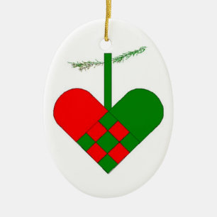 Zweeds Woven Paper Heart Scandinavian Keramisch Ornament