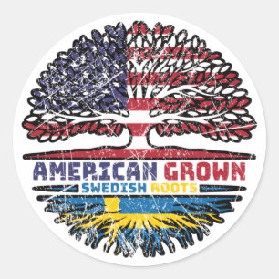 Zweedse Amerikaanse Amerikaanse Amerikaanse Amerik Ronde Sticker