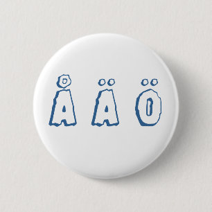 Zweedse brieven (å ä ö) ronde button 5,7 cm