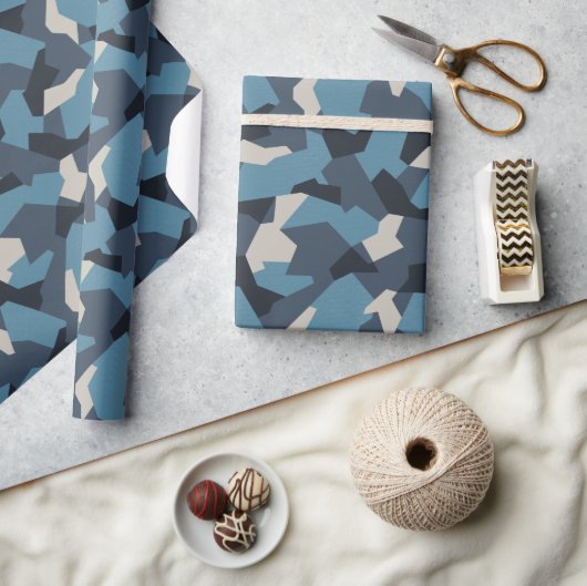 Zweedse Camo Advanced Blue Cadeaupapier (Crafts)