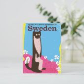 Zweedse Cartoon vintage-poster Briefkaart (Staand voorkant)