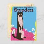 Zweedse Cartoon vintage-poster Briefkaart (Voorkant / Achterkant)
