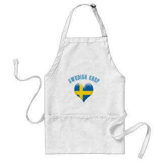 Zweedse Chef Heart Shaped Flag Zweden Standaard Schort