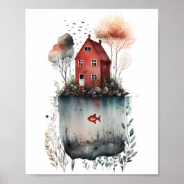 Zweedse Cottage Poster