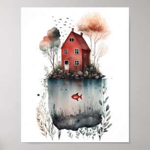 Zweedse Cottage Poster