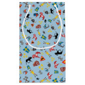 Zweedse cultuurartikelen op blauwe achtergrond klein cadeauzakje (Achterkant)