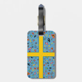 Zweedse cultuurgoederen met vlag bagagelabel (Achterkant verticaal)