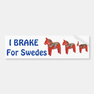 Zweedse Dala Paard Scandinavisch Bumpersticker